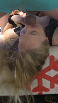 He Uses My Mouth Like a Cunt. Blonde MILF Fucked Hard and Deep in the Throat and Cum on Her Tits.