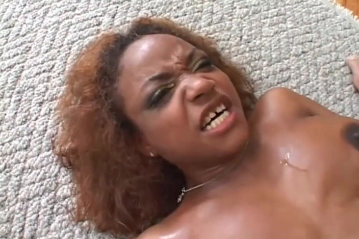 Double Penetration Party: Double penetration with a hot ebony slut with big boobs