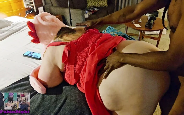 We fuckin right: The Slut in the Red Dress Gets Bent Over by...