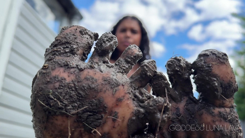 Goddess Luna Law: Lick My Muddy Feet Foot Fetish POV - Ebony Goddess Luna...