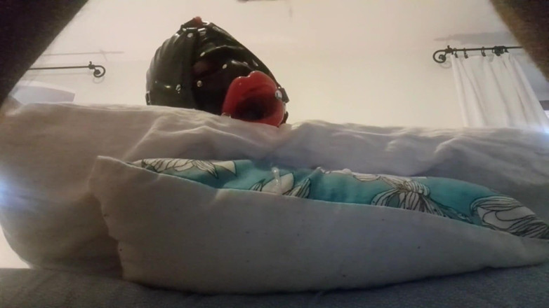 LauraOnHeels: Laura hogtied and hooded with a lip open mouth gag...
