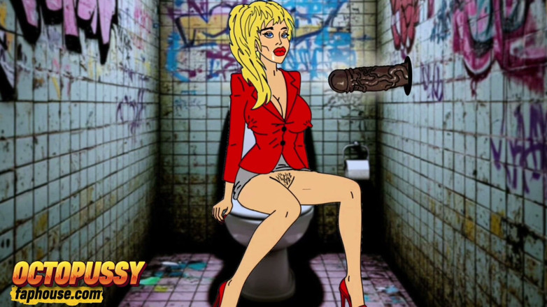 Octopussy Lovers Club: White Wife Sucks Big Black Cock in Dirty Public Toilet....