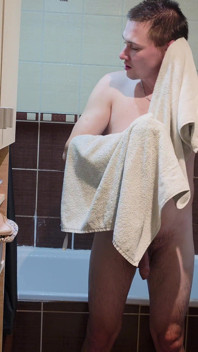 Cute Guy Takes a Quick Shower to Start His Day Fresh
