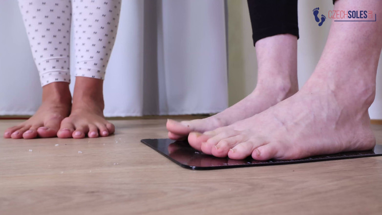 Czech Soles - foot fetish content: Two Big Feet Long Toes Babes Foot Compare