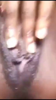 Black Slut Masturbates with Cucumber and Squirts