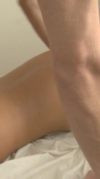 Beautiful teen covered in oil at massage before masseur creampie's her pussy