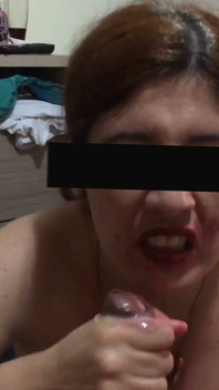 Redhead Wife Jerks off and Receives Cum Cum in Mouth