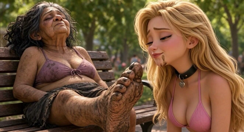 YOUR BEST FANTASY: Woman Worships and Cleans Dirty Street Feet with Her Tongue