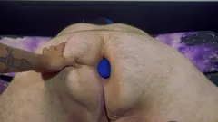 Playing with Bear's ass and making him jerk off until he cums. He shot quite hard!