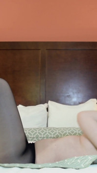 Amateur Brunette Scarlett Teasing in Her First Pantyhose Video Shoot