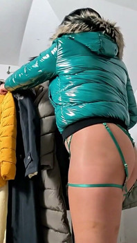 Shiny Downjacket Fetish Tease