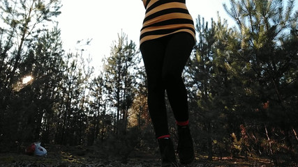 Thumbnail of In the Forest. Golden Rain From Young Hairy Pussy