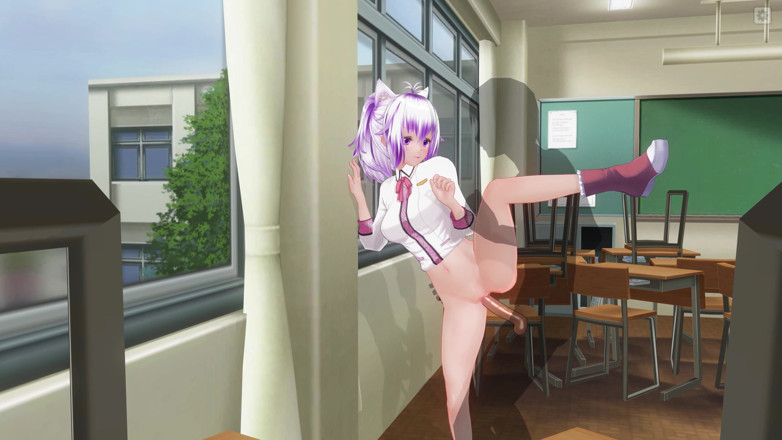 H3DC: 3D HENTAI Universitária fodida na janela na sala de aula