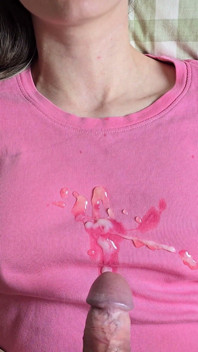 He Chose to Cum on Her Clothes Instead of Her Naked Tits!