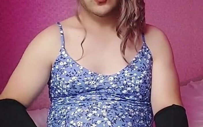 Ladyboy Kitty: Nejlepší masturbující roztomilý crossdresser kočička blonďatá modelka velký zadek, hladká...