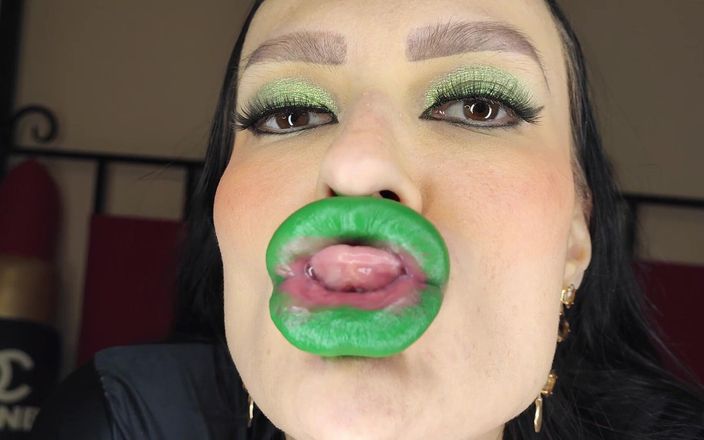 Princess18_: Verde minty lápiz labial brillante puchera bimbo besos 1080 fhd