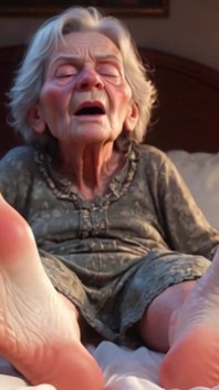 Submissive Mans Serving Old Granny's Ugly Feet - Humiliation