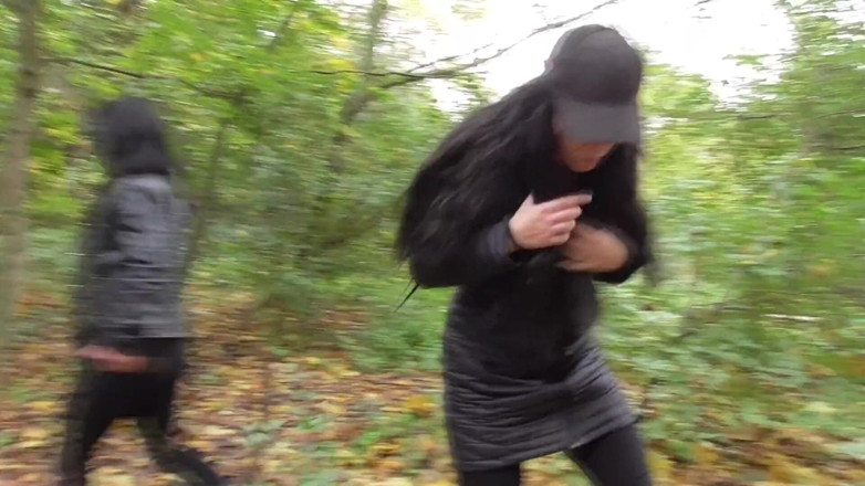 Femdom Austria: Spitting session in the forest