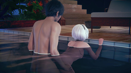 Waifu club 3D: 2B โดนเย็ดท่าหมาในสระว่ายน้ำ