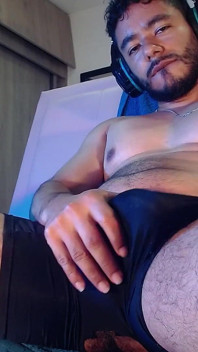 Brunette Latin Man and Jumping Sexy with His Penis Until He Cums