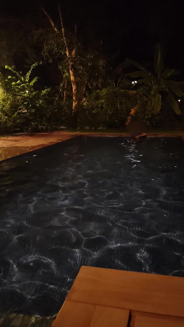 Anonymous Vlogger: Istri bahenol ini rela ngentot di kolam renang malam-malam!