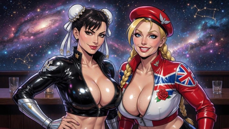 AI Porn: Chun Li and Cammy Hot Cleavage