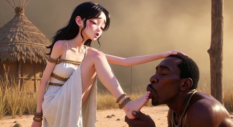 YOUR BEST FANTASY: Bílá žena svázaná v Africe – africký muž jí olizuje nohy