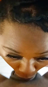 Lucky Gurl Mz Spit Queen - Black Slut Swallows Loads of Cum