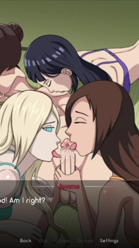 火影忍者狠狠地操了所有四个 - Hinata的大奶子，tenten的紧致身体，ino的完美屁股和ayame的多汁曲线