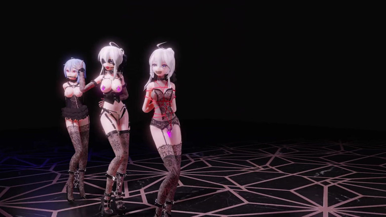 MikuMotion: [mmd] 약한 목소리 지니 3인 훈련 제약, 점핑 계란 항문 플러그 입볼