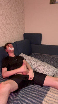 Sniffing and Sticking My Dirty White Socks in My Mouth While I