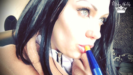 Goddess Misha Goldy: Smoking goddess & sexy lipstick