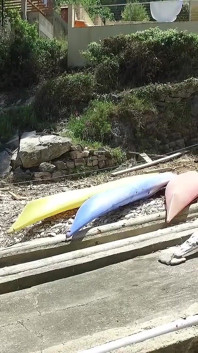 Chubby Brunette Pisses Masked Guy in Mouth on the Docks