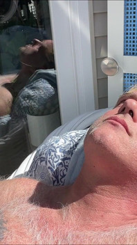 Hunk Stepdaddy Bear Naked Sunbathing in the Veranda 1