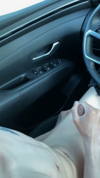Siège avant, bite non circoncise, finition dans la voiture