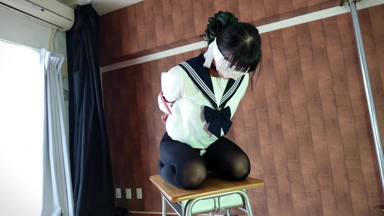 ushirosugatanomiki: A Woman Is Being Punished While Wearing a Vibrator-equipped Chastity...