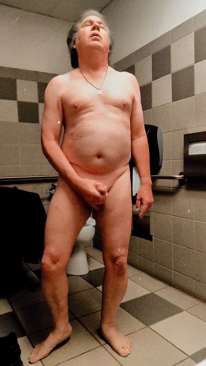 American_Nudist: American_nudist: Cumming in a Public Restroom