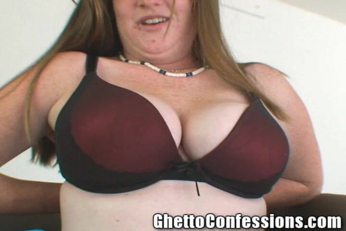 Ghetto Confessions: Red Head Big Milk Tits Freckle Whore Stepom Sucks Dick...