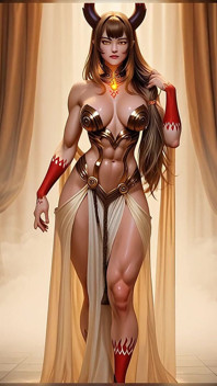 Tajik Succubus Queen yang elegan dengan rambut perak panjang di teres berkaki panjang