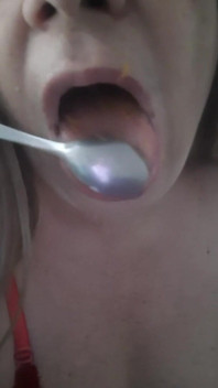 Eating a Delicious Dessert
