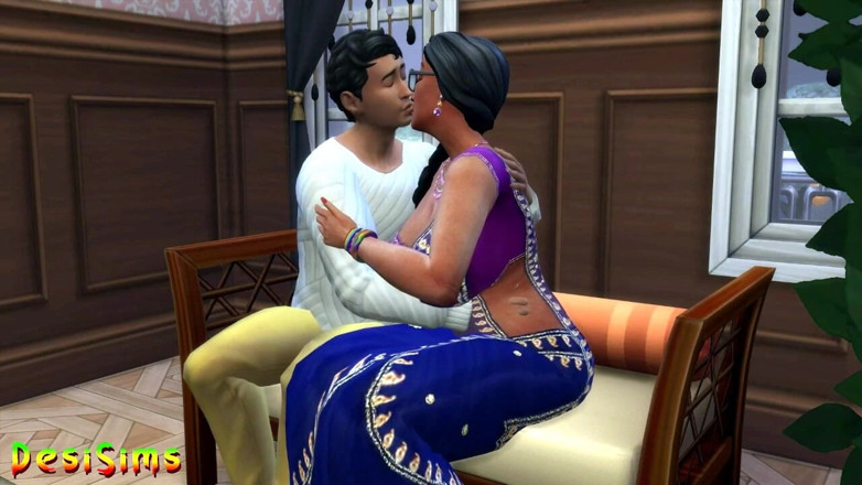 Desi Sims: 英语版本 - 德西喀拉拉邦纱丽阿姨与男孩出轨 - WickedWhims
