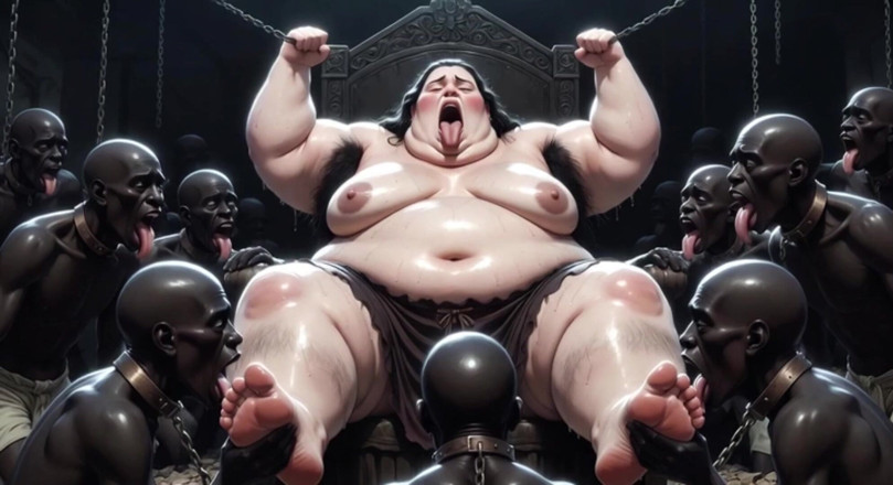 Anime Hentai: 노예 혀로 덮인 SSBBW 여왕 - 격렬한 신체 숭배 오르가즘