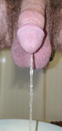 Closeup of My Cock Peeing Over the Toilet 1