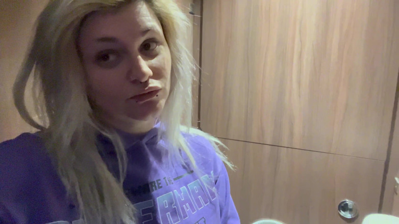 EeveeXo: Gym Girl Public Toilet Pissing