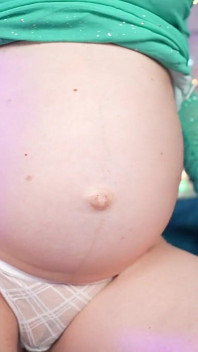Pregnant Tease and Beg You to Fuck Her, Belly Close up