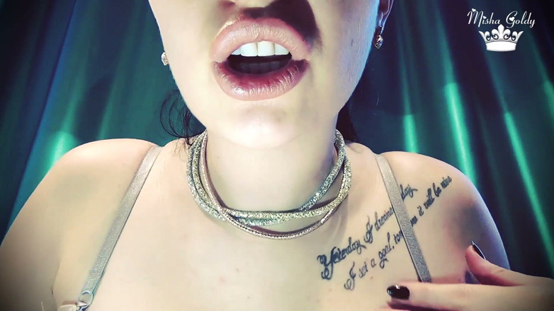 Goddess Misha Goldy: Lippenlecken, wichsanleitung, spiel