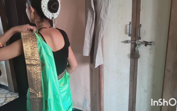 Desishycouple: Индийская жена готовится в зеленой сари. Часть 1