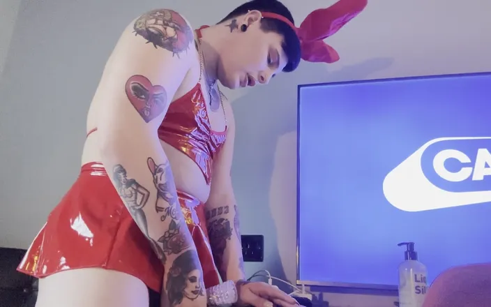 mothplayboy: Femboy Bunny Masturbates to Orgasm