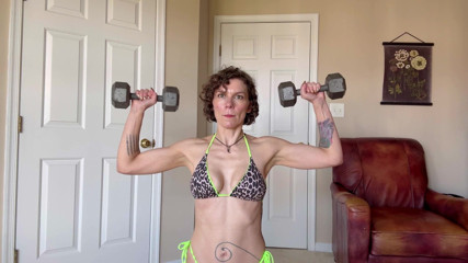 Chaoticblossom: Flex with Me: Exercise in Bikini