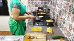 Homely Hotwife’s Saree Tuck &amp; Hip Fold Elegance - a Kitchen Delight!